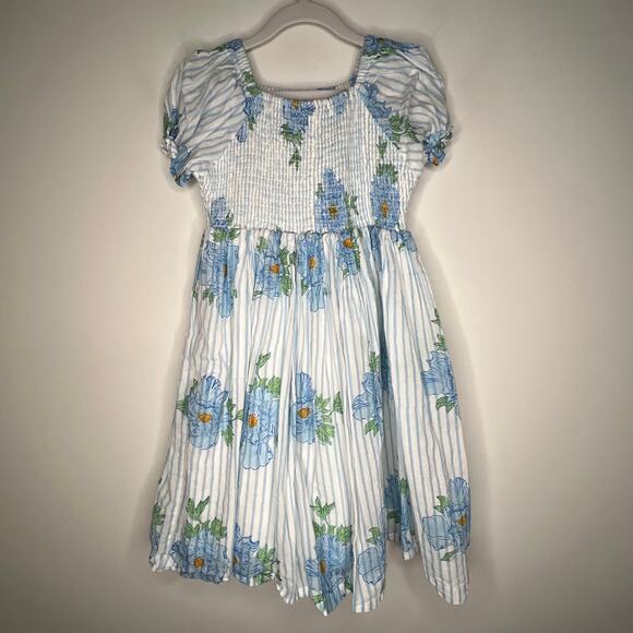 Little Paisley People Blue Floral Girls Dress Size 7 - Picture 2 of 5